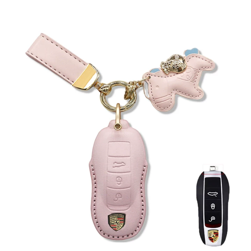 Load image into Gallery viewer, Porsche Genuine Leather Full Wrap Key Fob Case For Panamera, Cayenne, 911, Macan, Boxster, Cayman, 718 - i-Station Mobile Phone &amp; Electronic Device Repair and Accessories
