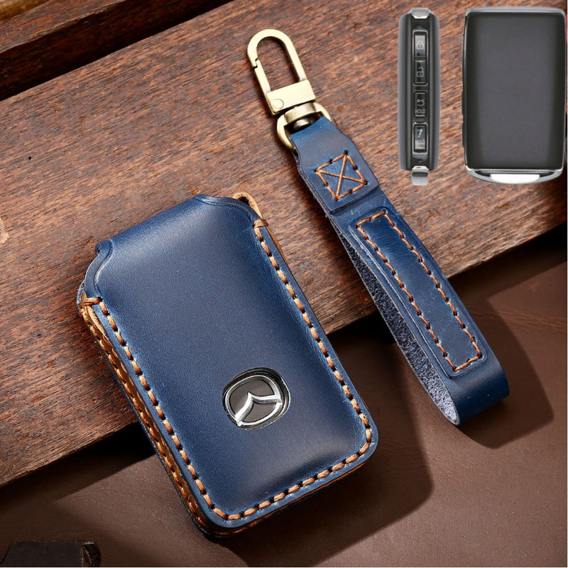 Load image into Gallery viewer, Mazda Handcrafted Genuine Leather Folding Key Protective Case For CX-5, CX-3, CX-30, CX-9
