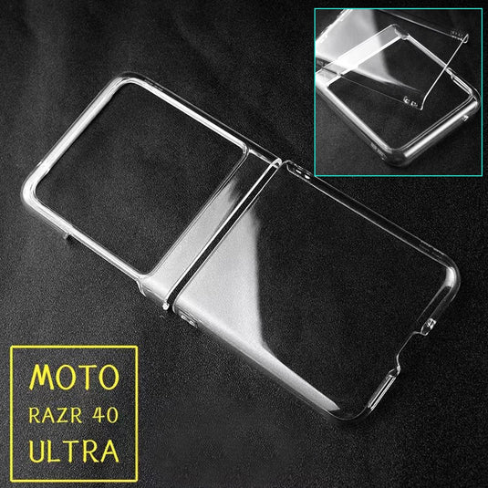 Motorola Moto Razr 40 - AirPillow Cushion Transparent Soft Clear TPU Shockproof Case With 2PC 9H Tempered Glass Screen Protector