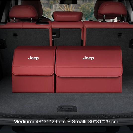 Jeep Microfiber Leather Car Trunk Storage Box for Cherokee, Renegade, Compass, Grand Cherokee, Wrangler, Gladiator