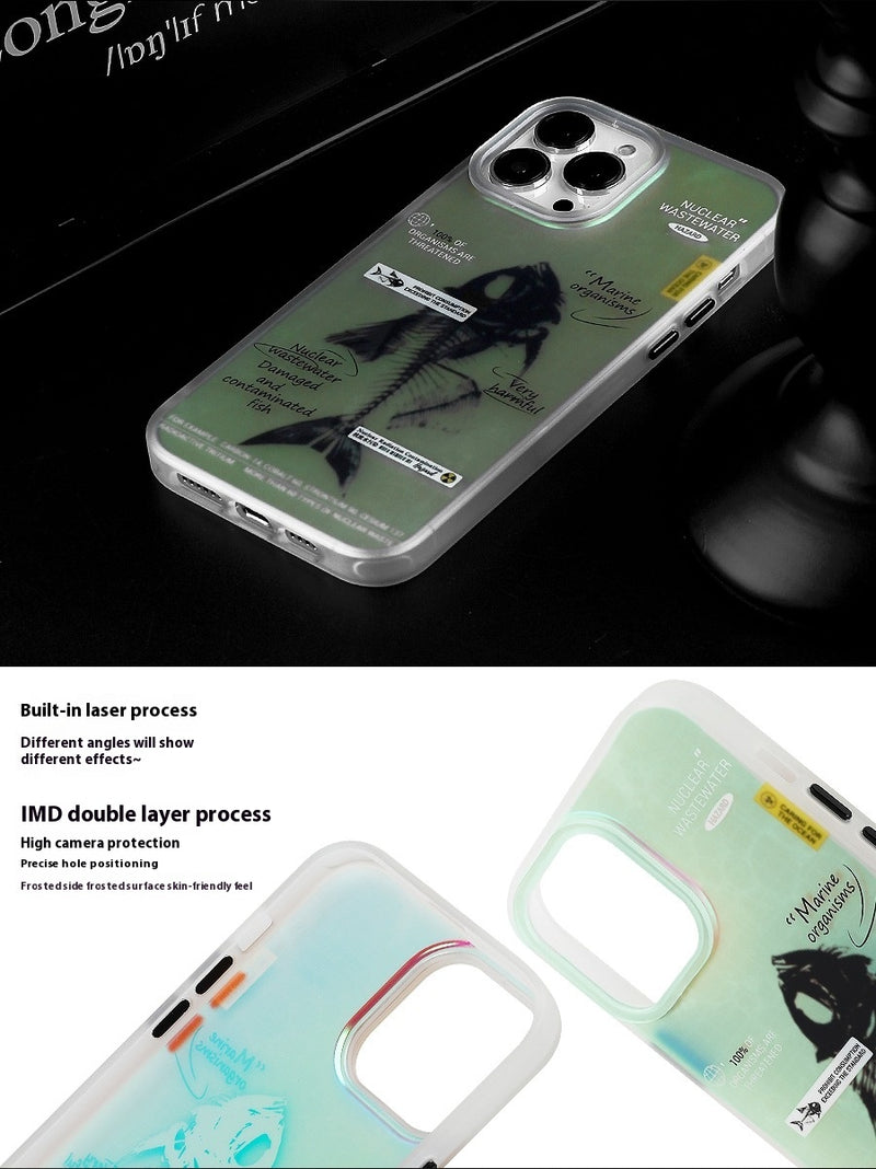 Load image into Gallery viewer, Apple iPhone 16/Pro/Pro Max fishbone specimen design style with laser engraving technique Shockproof Fashion Series Case
