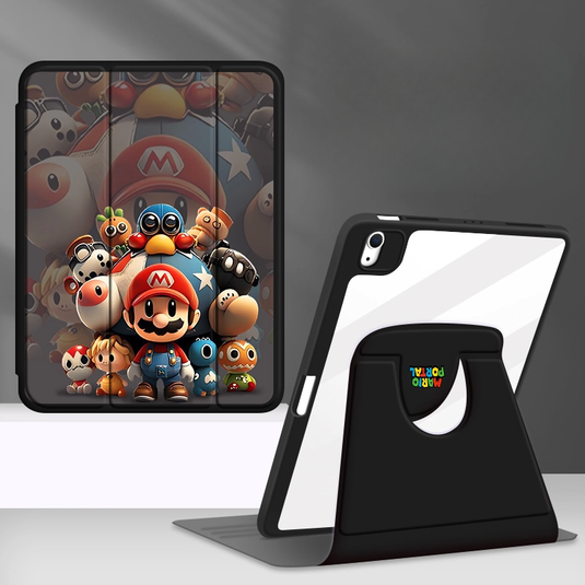 [Built-in Pen Slot] Apple iPad Air 4/5 10.9'' 4/5th Gen (2020/2022) Mario Smart 360° Degree Rotate Stand Shockproof Flip Cover Case