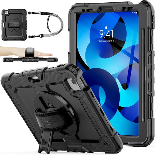 [Built-in 360° Rotating Hand Strap & Stand] Apple Ipad Air 10.9" 5th/4th Gen (2022/2020) Shockproof with Screen Protector Pencil Holder Heavy Duty Series Case