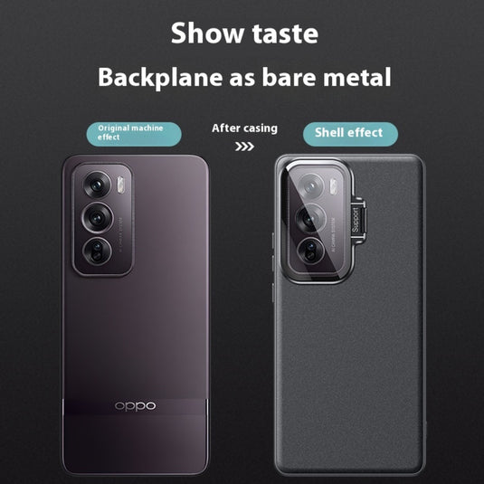 OPPO Reno12/Pro - PC Material Transparent Lens Cover Stand Protection Case