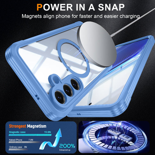 [FS Series][MagSafe Compatible] Samsung Galaxy S26 FE - Transparent Full Covered Waterproof Shockproof Armor Case