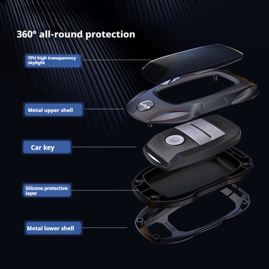 Kia Stylish Metal Car Key Protective Case For K2, K4, K5, Seltos, Sportage, Sonet, Cerato,EV5