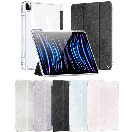 [With Pen Slot] Apple iPad Pro 12.9" 2018/2020/2021/2022 - TPU + PU 2 in 1 Transparent Stylish Shockproof Case