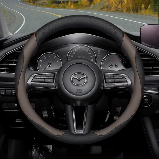 Mazda Premium Nappa Leather Breathable Ultra-Thin Non-Slip Steering Wheel Cover For Mazda 3 Axela, CX-5, CX-4, Atenza, CX-30, CX-50, Mazda 6, Ruiyi - i-Station Mobile Phone & Electronic Device Repair and Accessories