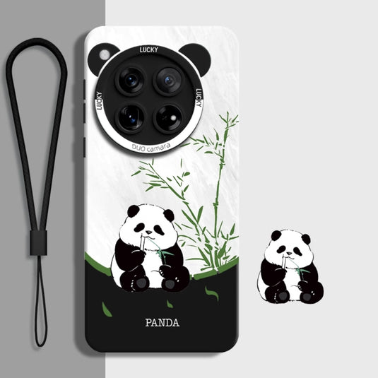 OnePlus 12 (PJD110, CPH2573, CPH2581, CPH2583) - Creative Panda Silicone Fashion Case