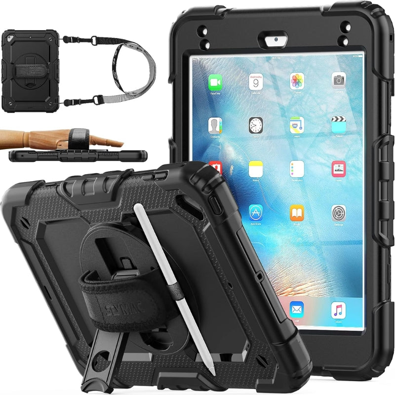 Load image into Gallery viewer, [Built-in 360° Rotating Hand Strap &amp; Stand] Apple Ipad Mini 7.9&quot; 5th/4th Gen (2019/2015) Shockproof with Screen Protector Pencil Holder Heavy Duty Series Case
