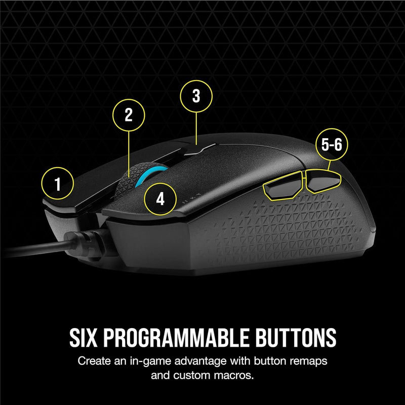 Load image into Gallery viewer, CORSAIR KATAR PRO Ultra-Light Gaming Mouse - FPS/MOBA Mouse, Symmetric Shape, 12,400 DPI Optical Sensor, 6 Programmable Buttons, Plug-and-Play, RGB Backlighting, for Claw and Fingertip Grips
