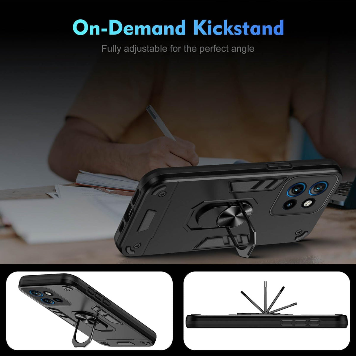 [Built-in Metal Ring Kickstand] Motorola Moto Edge 60 Fusion - Shockproof Heavy Duty Case - i-Station Mobile Phone & Electronic Device Repair and Accessories