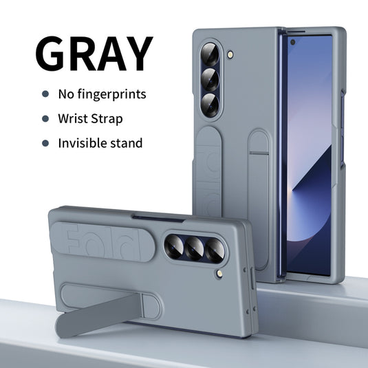 [Built-in Stand] [With Wrist Strap] Samsung Galaxy Z Fold 5(SM-F946) - Skin feel Holder Shockproof Phone Case