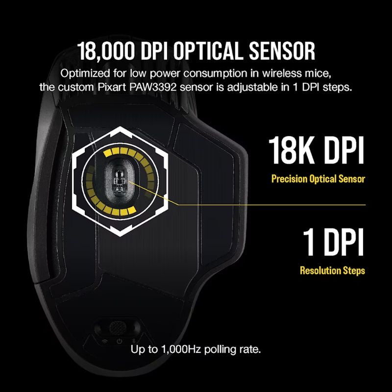 Load image into Gallery viewer, CORSAIR Dark CORE RGB PRO SE Wireless FPS/MOBA Gaming Mouse with Qi Wireless Charging – 18,000 DPI – 8 Programmable Buttons – Sub-1ms Wireless – iCUE Compatible – PC, Mac, PS5, PS4, Xbox
