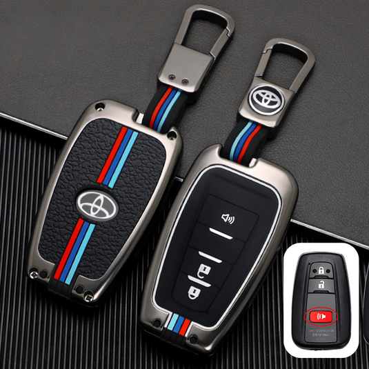 Toyota Metal Shell & Soft Silicone Full Protection Car Key Fob Case Cover For Camry RAV4 Highlander Avalon C-HR Prius Corolla - i-Station Mobile Phone & Electronic Device Repair and Accessories