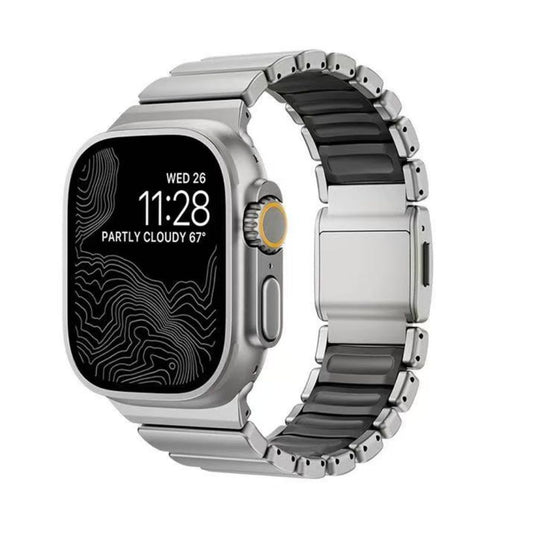 [44mm] Apple Watch Series 6/5/4/SE Dual-Layer Design with Titanium and Silicone Watch Band - i-Station Mobile Phone & Electronic Device Repair and Accessories