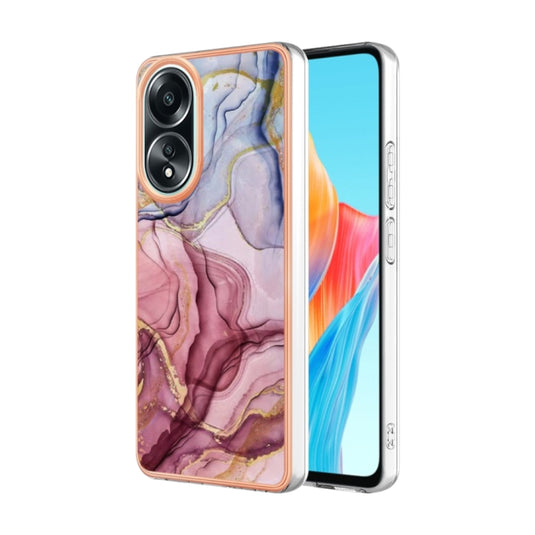 OPPO A58 4G (CPH2577) - TPU Electroplated Marble Pattern Stylish Phone Case