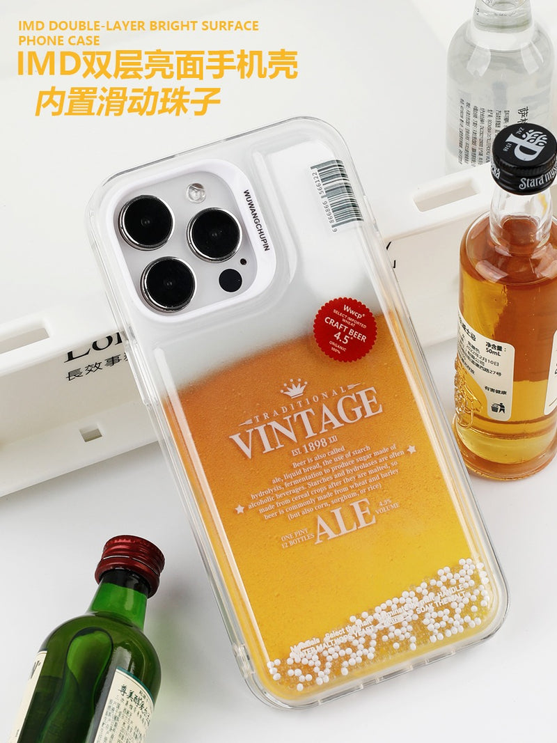 Load image into Gallery viewer, Apple iPhone 13/Pro/Pro Max Beer Design Phone Case with Embedded Rolling Particles Shockproof Fashion Series Case
