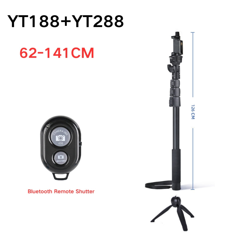 Load image into Gallery viewer, [YT088] Portable Selfie Stick Tripod With Bluetooth Remote Extendable Travel Lightweight Tripod Stand for Selfie, Live Streaming, Video Conference, Compatible With All Phones
