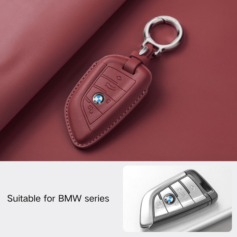 Load image into Gallery viewer, BMW Leather Car Key Protective Case For 1, 2, 3, 5, 7 Series, X1, X3, X5, X6, X7, ix1, ix40, ix50, i8
