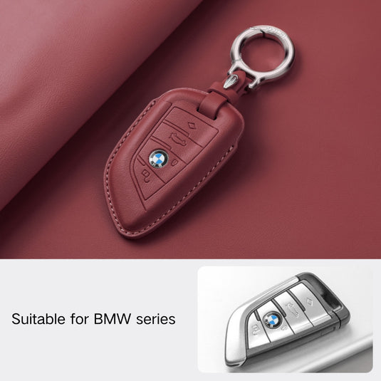 BMW Leather Car Key Protective Case For 1, 2, 3, 5, 7 Series, X1, X3, X5, X6, X7, ix1, ix40, ix50, i8