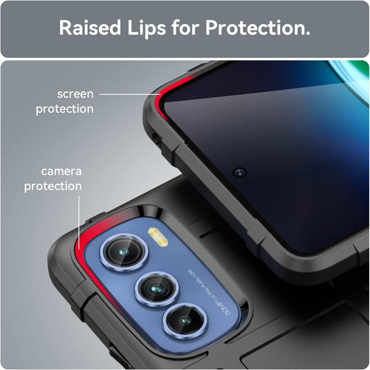 Motorola Moto Edge 30 - Shield Shockproof Rugged Heavy Duty Case With 2PC 9H Glass Screen Protector