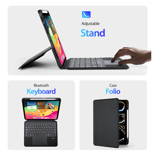 [Detachable][Built-in Pencil Slot] Apple iPad Pro 11-inch M4/M5 (2024/2025) Wireless Bluetooth Touchpad Keyboard Case with Backlit - i-Station Mobile Phone & Electronic Device Repair and Accessories