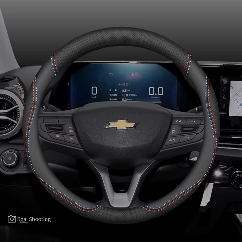 Load image into Gallery viewer, Chevrolet Premium Nappa Leather Breathable Ultra-Thin Non-Slip Steering Wheel Cover For Cruze, Sail , Cavalier, Equinox, Trax - i-Station Mobile Phone &amp; Electronic Device Repair and Accessories
