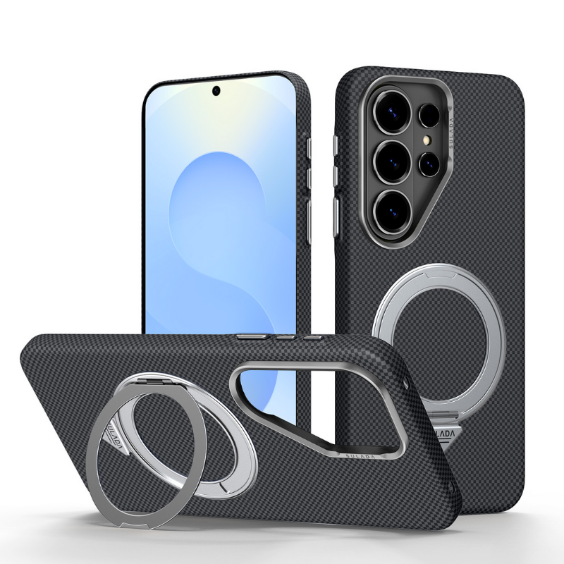 Load image into Gallery viewer, [Built-in Stand][Magsafe Compatible] Samsung Galaxy S26/Plus/Ultra - Carbon Fiber Pattern Shockproof Protective Case
