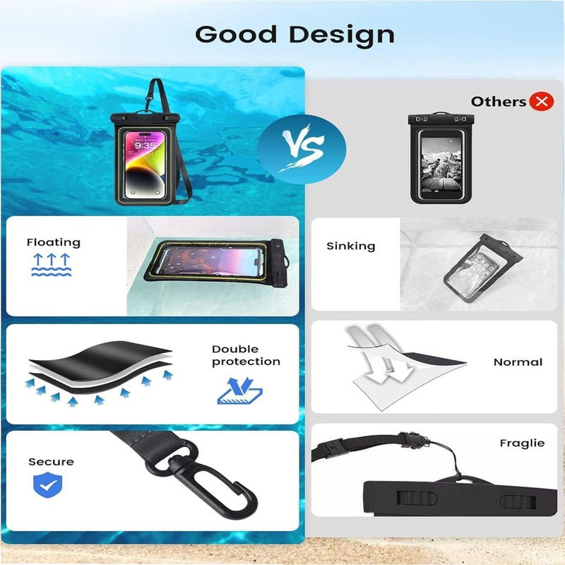 Load image into Gallery viewer, [Waterproof Phone Pouch] iPhone 16/15/14/13/12 Pro Max Plus Samsung Galaxy S24/S23/S22/S21 Google Pixel Etc, Up to 6.9&#39;&#39; - IP68 Universal Floating Float Water Proof Cell Phone Dry Bag Phone Case Protector
