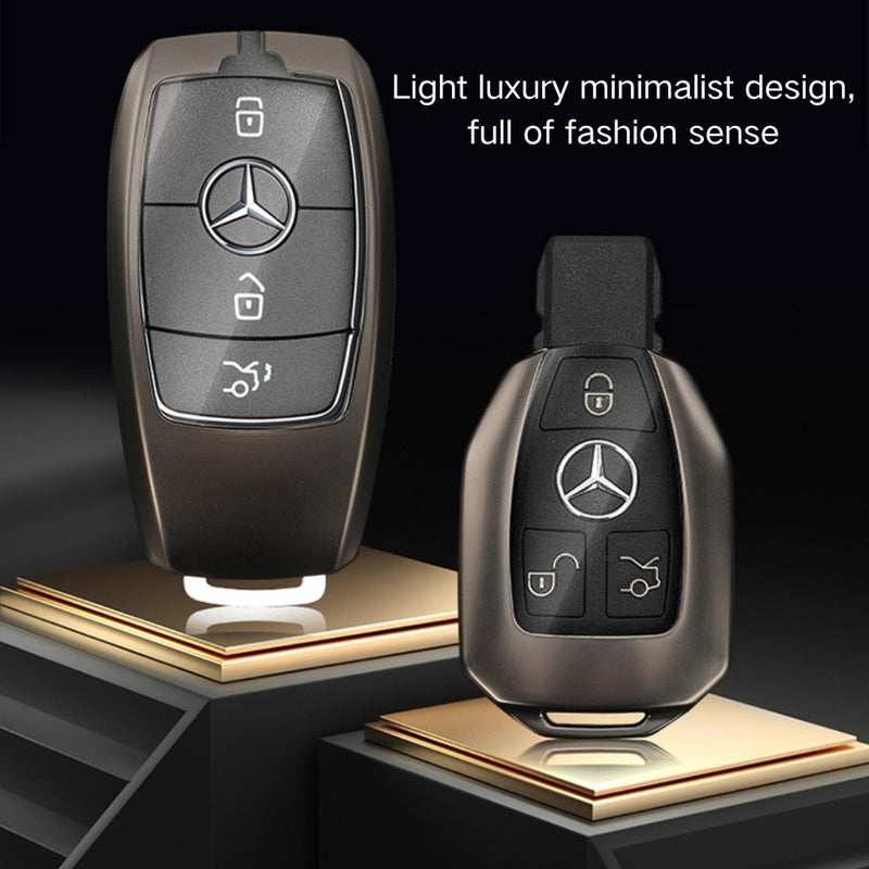 Load image into Gallery viewer, Mercedes Benz Carbon Fiber Metal Protective Case For Benz A, B, C, E, GLC, GLE
