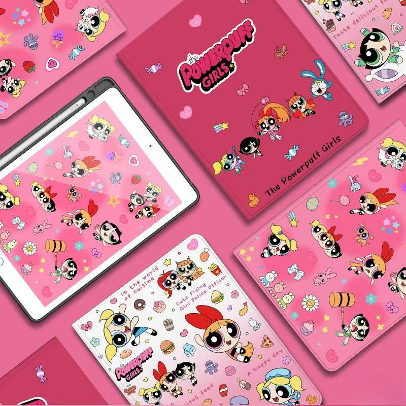 Load image into Gallery viewer, [Detachable][Built-in Pen Slot] Apple iPad 5/6 9.7'' 5/6th Gen (2017/2018) Powerpuff Girls Smart 360° Degree Rotate Stand Shockproof Flip Cover Case
