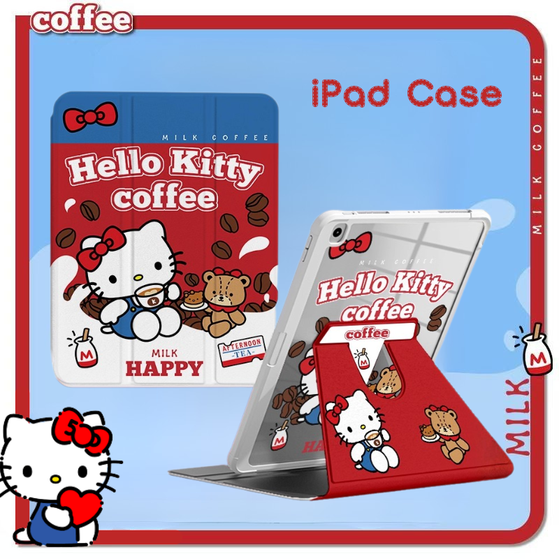 Load image into Gallery viewer, [Built-in Pen Slot] Apple iPad 7/8/9 10.2&#39;&#39; 7/8/9th Gen (2019/2020/2021) Hello Kitty Smart 360° Degree Rotate Stand Shockproof Flip Cover Case
