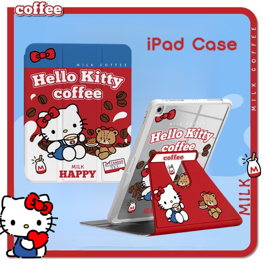 [Built-in Pen Slot] Apple iPad 5/6 9.7'' 5/6th Gen (2017/2018) Hello Kitty Smart 360° Degree Rotate Stand Shockproof Flip Cover Case