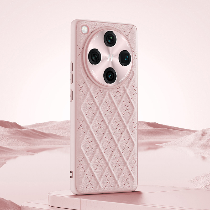 Load image into Gallery viewer, OPPO Find X8/Pro Diamond Pattern Plain Leather Shockproof Essentials Series Case
