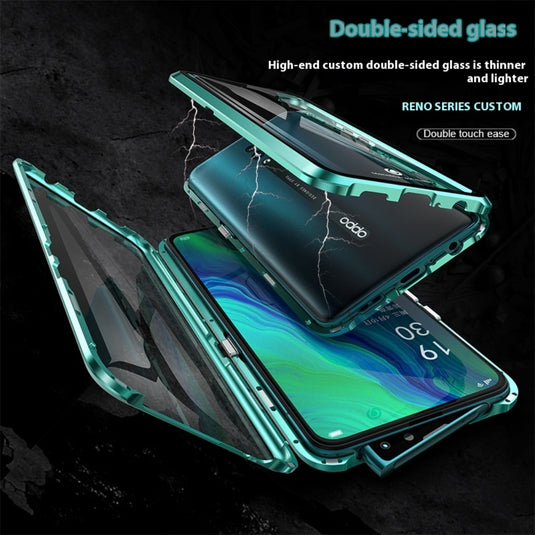 OPPO Reno12/Pro/12 F 4G/5G - Magnetic Transparent Tempered Glass Shockproof Case