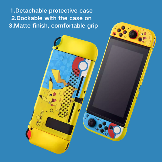Nintendo Switch/OLED - Pikachu Gaming Hard Protective Storage Case & Controller Grip