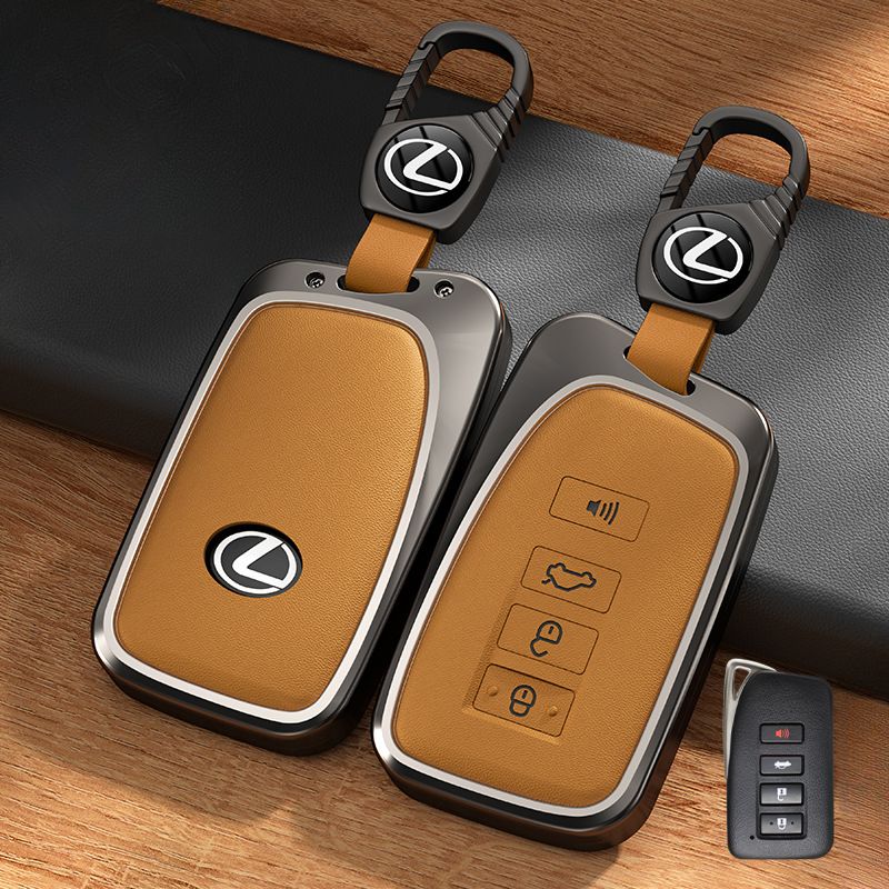 Load image into Gallery viewer, Lexus Aluminum Alloy + PU Leather Car Key Fob Case Cover For ES200, ES300h, RX350h, RX300, NX200, NX260 - i-Station Mobile Phone &amp; Electronic Device Repair and Accessories
