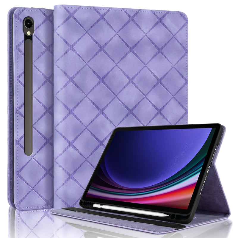 Load image into Gallery viewer, [With Card Slot] Samsung Galaxy Tab S10 FE Plus (2025) 13.1&quot; - Diamond Pattern Leather Shockproof Case
