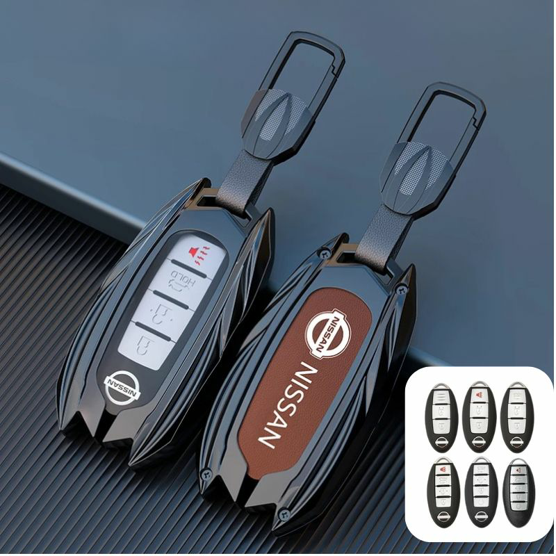 Load image into Gallery viewer, Nissan Mecha Style Zinc Alloy Car Key Fob Case Cover For Pathfinder, X-Trai, Teana, Qashqai, Tiida, Sylphy, Murano, Lannia

