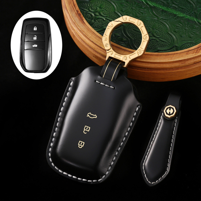 Load image into Gallery viewer, Toyota Genuine Leather Protection Car Key Fob Case Cover For Highlander, Avalon (2024)
