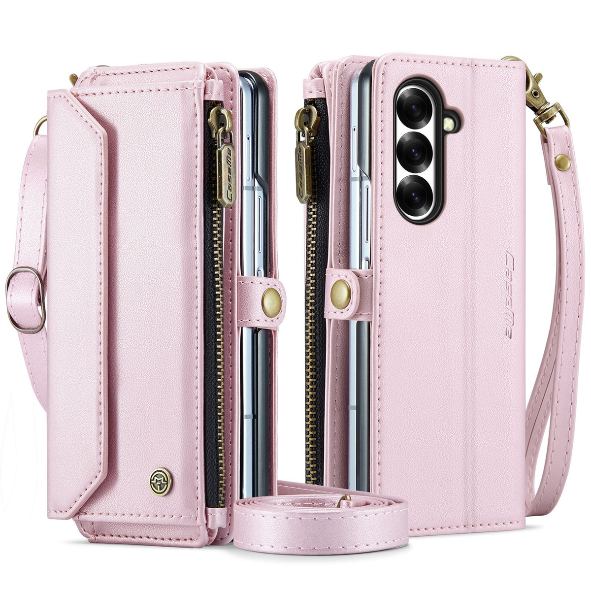 Samsung Galaxy Z Fold8 Ultra (SM-F976) - Zipper Style Crossbody PU Leather Wallet Series Stand Case With Lanyard - i-Station Mobile Phone & Electronic Device Repair and Accessories