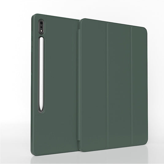 [With Pen Slot] Samsung Galaxy Tab S9 Plus & S9 FE Plus (2023) 12.4" - Solid Color Multi-angle TPU Flip Cover Case