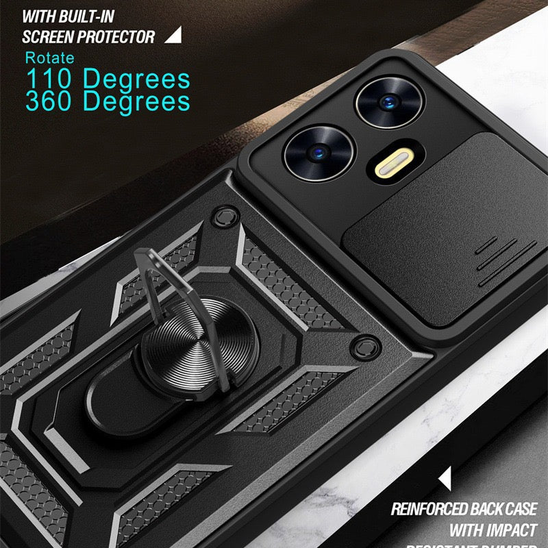 Load image into Gallery viewer, [Built-in Metal Kickstand][With Lens Cover] Oppo Reno12 &amp; Pro &amp; F Full-Cover Shockproof Protective Case
