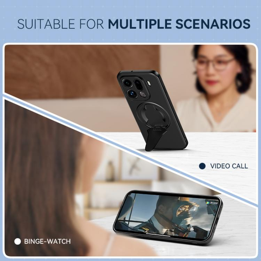 [Magsafe Compatible] OPPO Find X9/Pro - Foldable Matte Magnetic Stand Full-Cover Shockproof Case