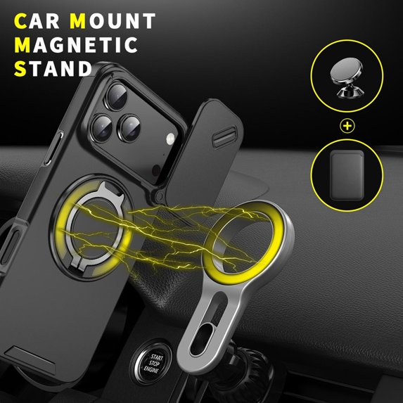 Load image into Gallery viewer, [With Slide Lens Cover] Apple iPhone 17 Pro Max / 18 Pro Max Military-Grade Shockproof Protective Stand Series Case
