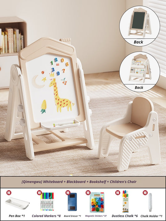 Kids Multifunction Magnetic Learning Easel with Chair – Drawing, Building Blocks & Educational Activity Board - i-Station Mobile Phone & Electronic Device Repair and Accessories