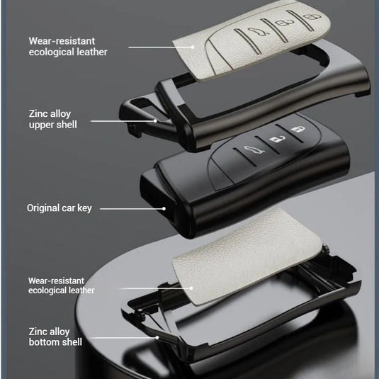 Lexus Zinc Alloy + PU Leather Car Key Fob Case Cover For ES200, ES300, RX350, NX350H, LS500H