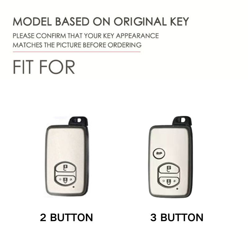 Load image into Gallery viewer, Toyota Full Metal Coverage + PU Leather Car Key Fob Case Cover For Corolla, Camry, Prado, Avalon, Landcruiser
