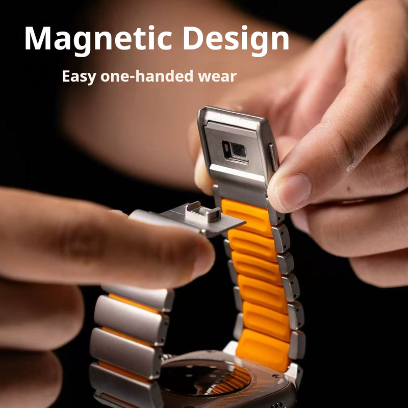 Load image into Gallery viewer, [44mm] Apple Watch Series 6/5/4/SE Dual-Layer Design with Titanium and Silicone Watch Band - i-Station Mobile Phone &amp; Electronic Device Repair and Accessories
